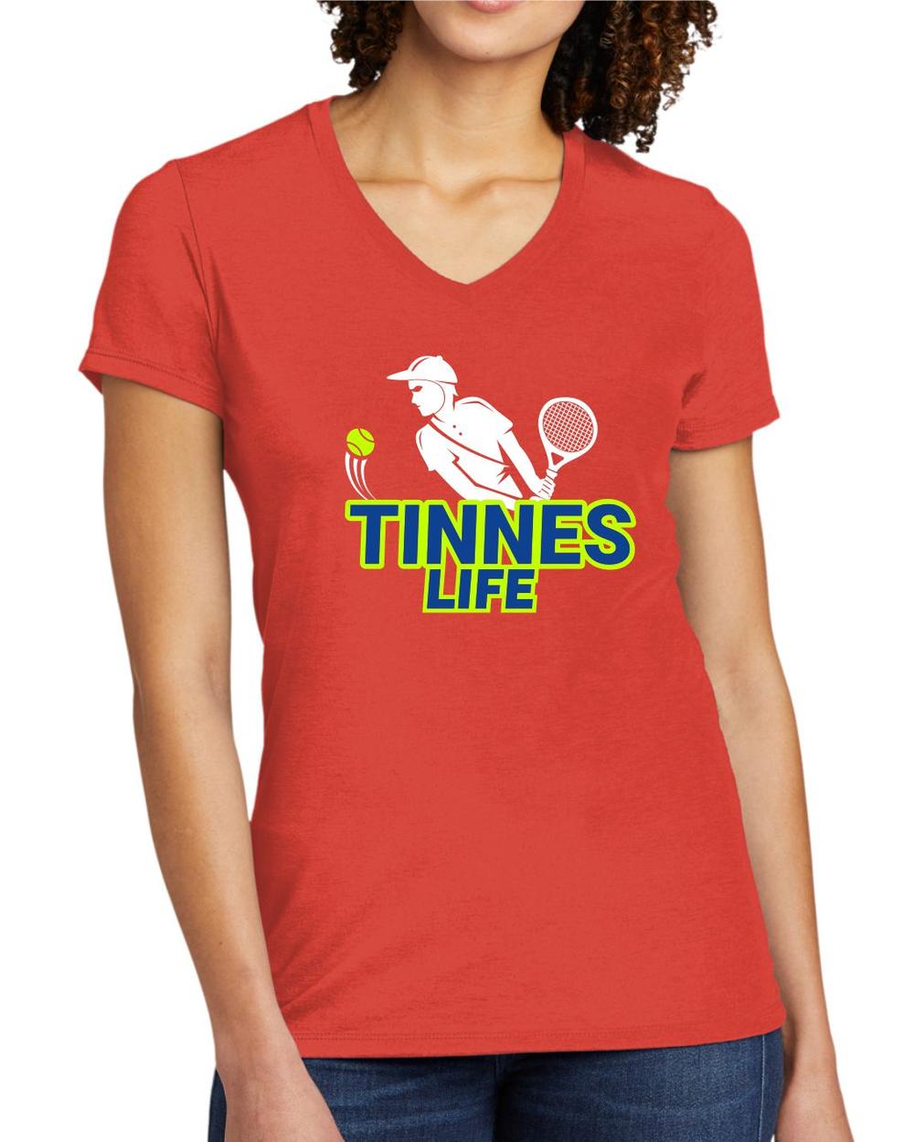 BMT Women's Tri-Blend V-Neck Tennis Life BackHand LifeStyle T-Shirt, color: Desert Sun
