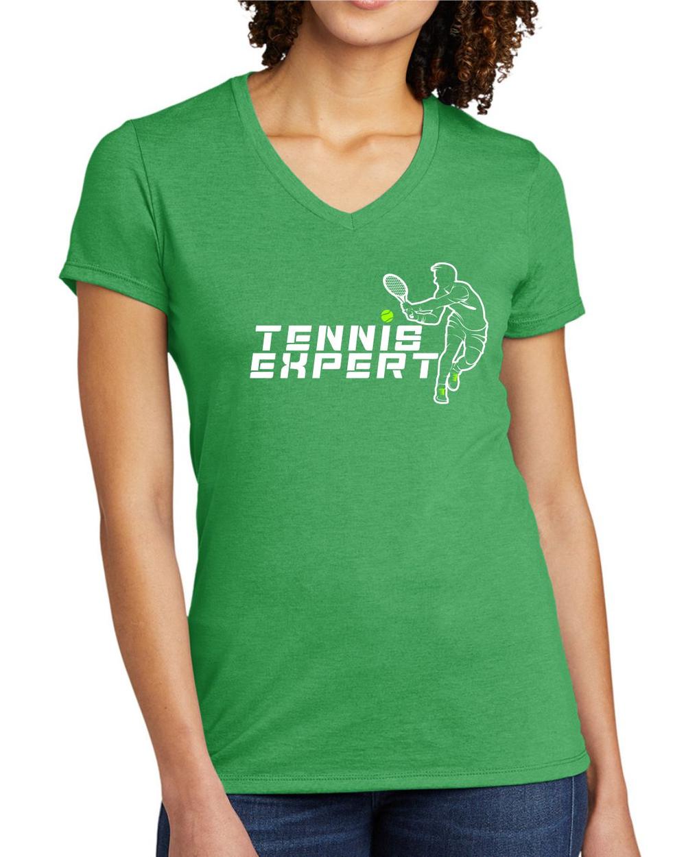 BMT Women's Tri-Blend V-Neck Tennis Expert LifeStyle T-Shirt, color: Enviro Green