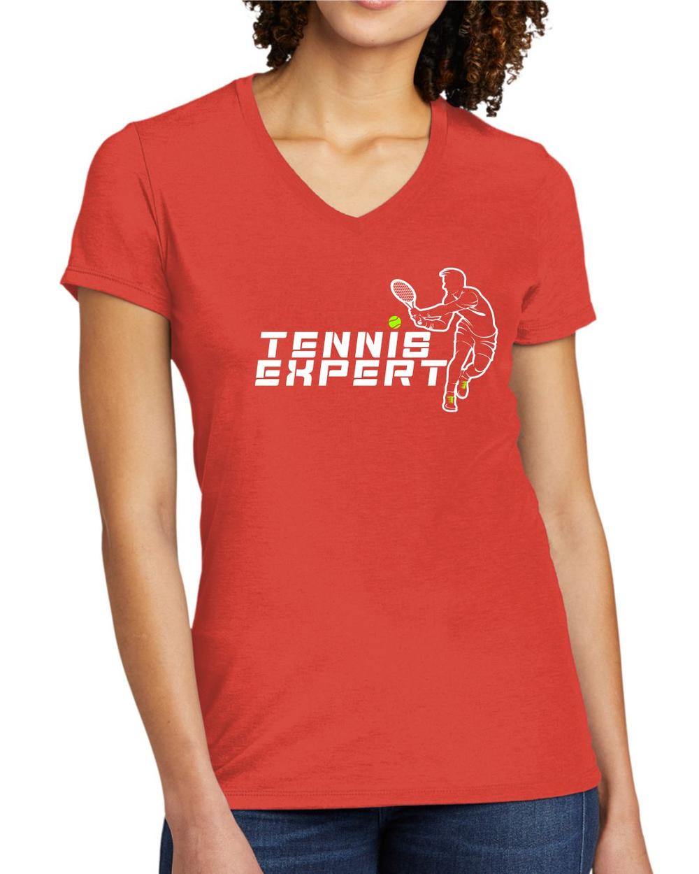 BMT Women's Tri-Blend V-Neck Tennis Expert LifeStyle T-Shirt, color: Desert Sun