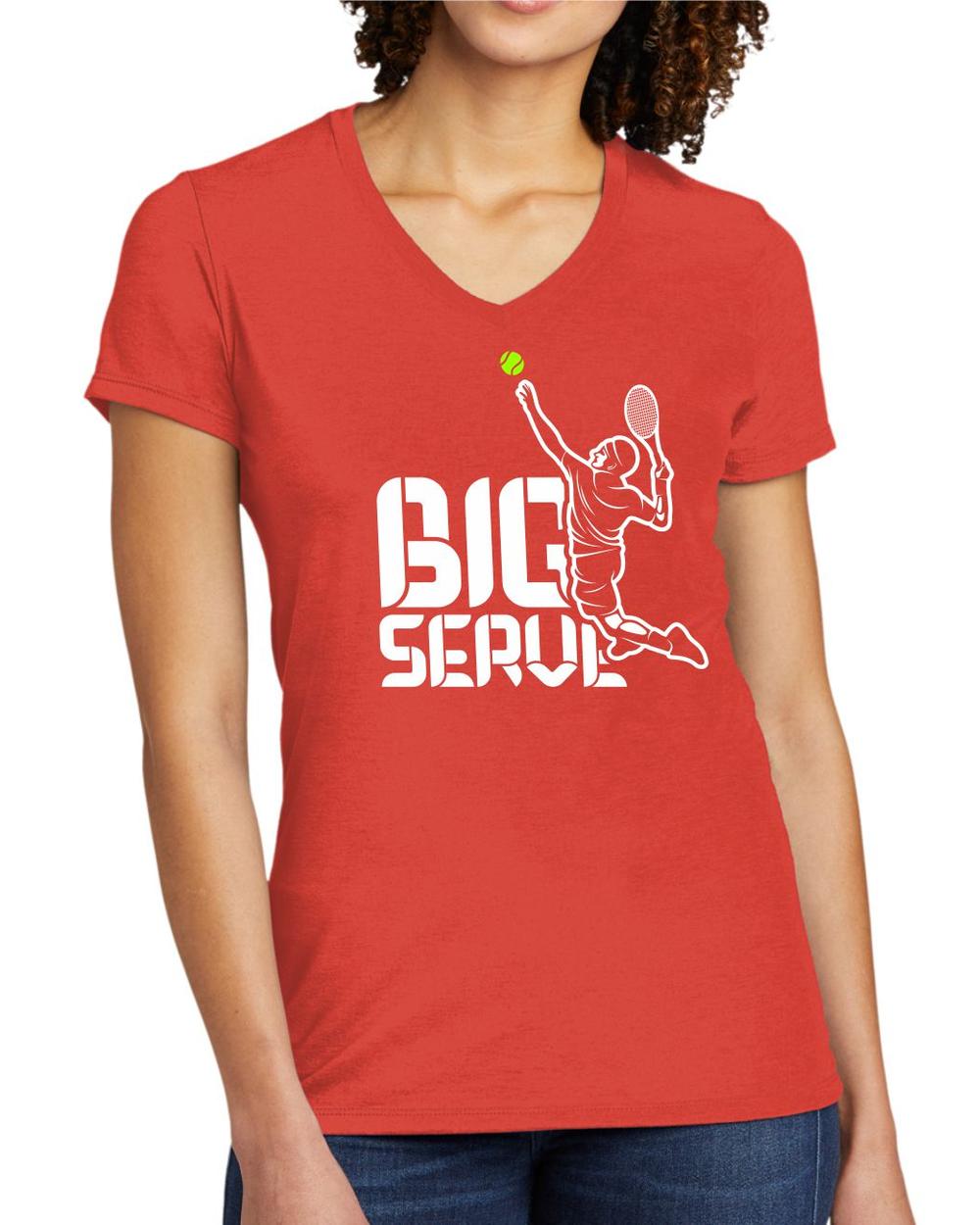 BMT Women's Tri-Blend V-Neck Big Serve Tennis LifeStyle T-Shirt, color: Desert Sun
