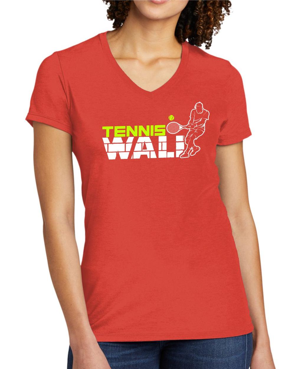 BMT Women's Tri-Blend V-Neck Tennis Wall LifeStyle T-Shirt, color: Desert Sun