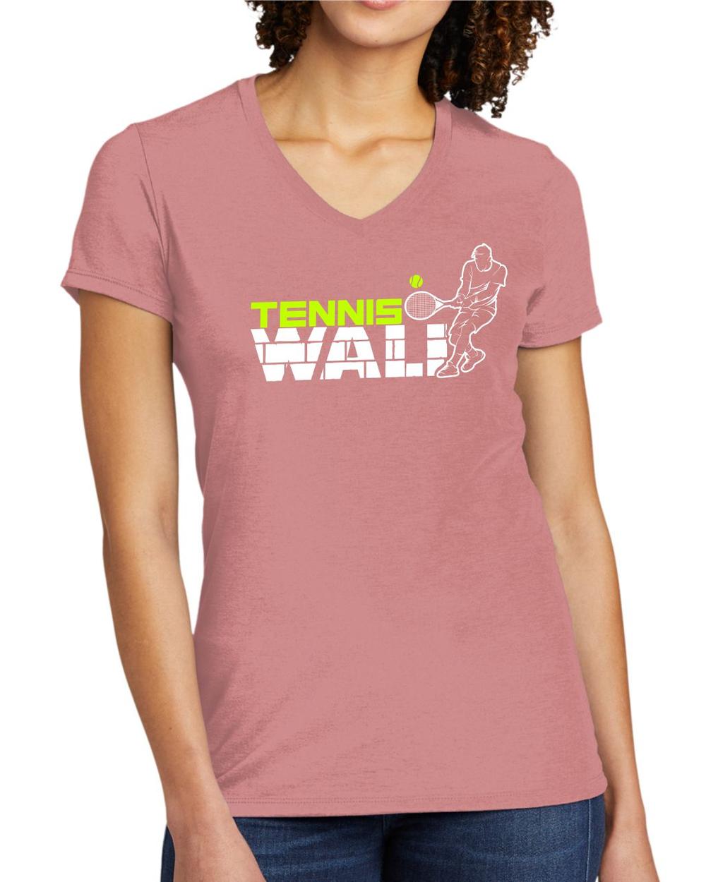 BMT Women's Tri-Blend V-Neck Tennis Wall LifeStyle T-Shirt, color: Vintage Rose