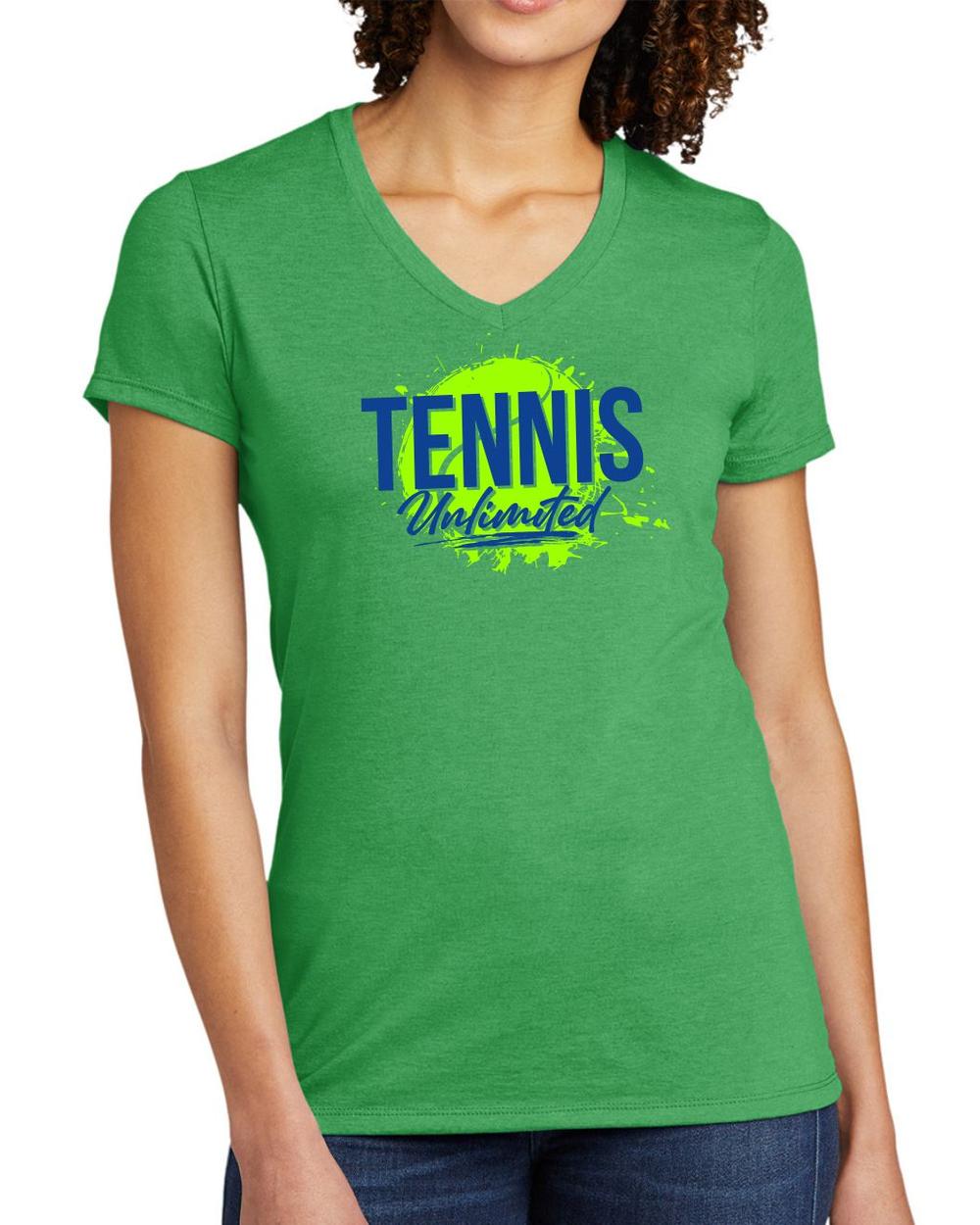BMT Women's Tri-Blend V-Neck Tennis Unlimited LifeStyle T-Shirt, color: Enviro Green
