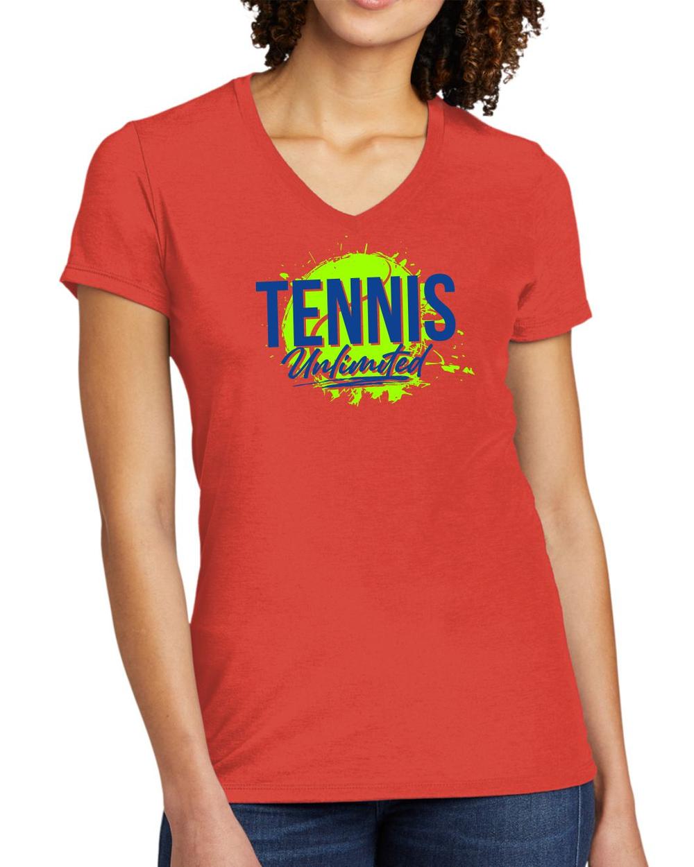 BMT Women's Tri-Blend V-Neck Tennis Unlimited LifeStyle T-Shirt, color: Desert Sun