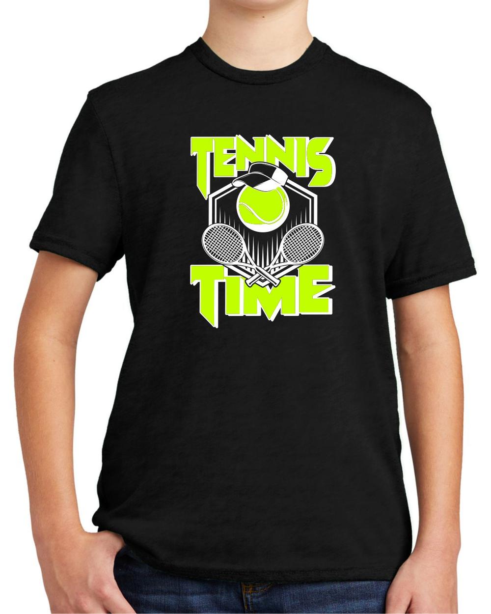 BMT Youth Tri-Blend Tennis Time LifeStyle T-Shirt, color: Deep Black