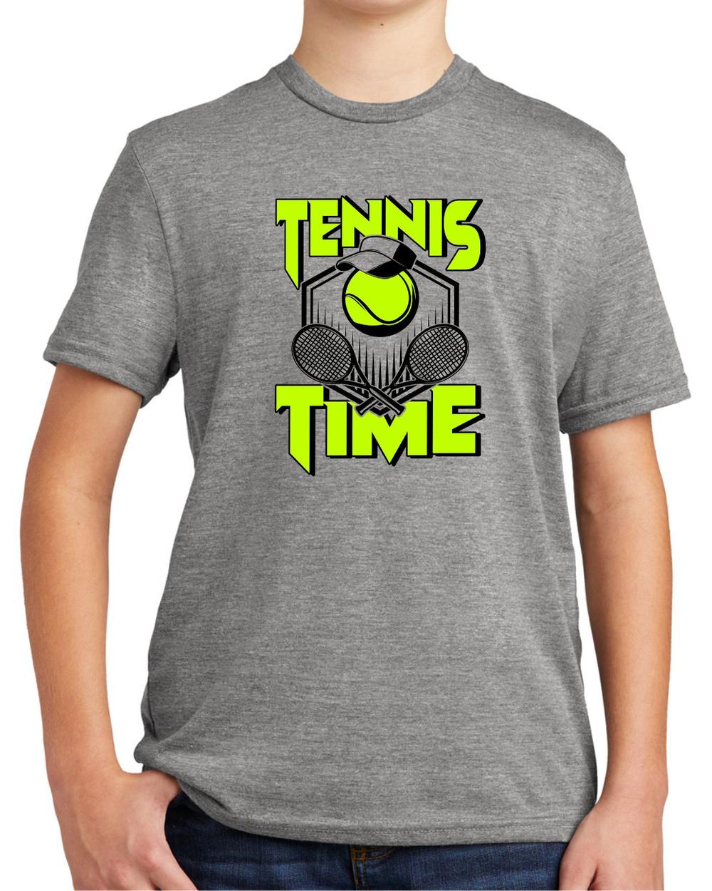 BMT Youth Tri-Blend Tennis Time LifeStyle T-Shirt, color: Aluminum Grey