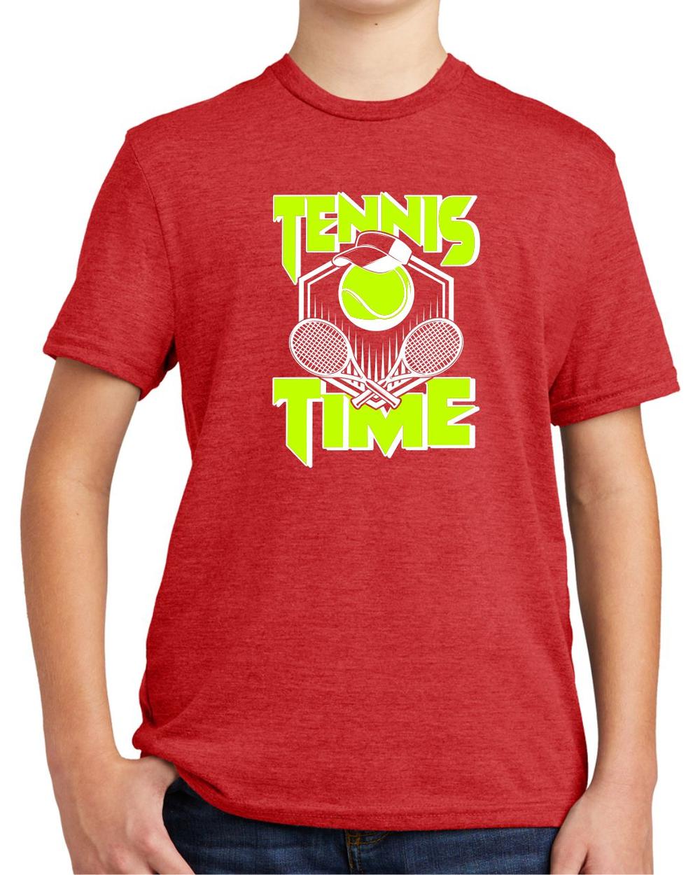 BMT Youth Tri-Blend Tennis Time LifeStyle T-Shirt, color: Rise Up Red
