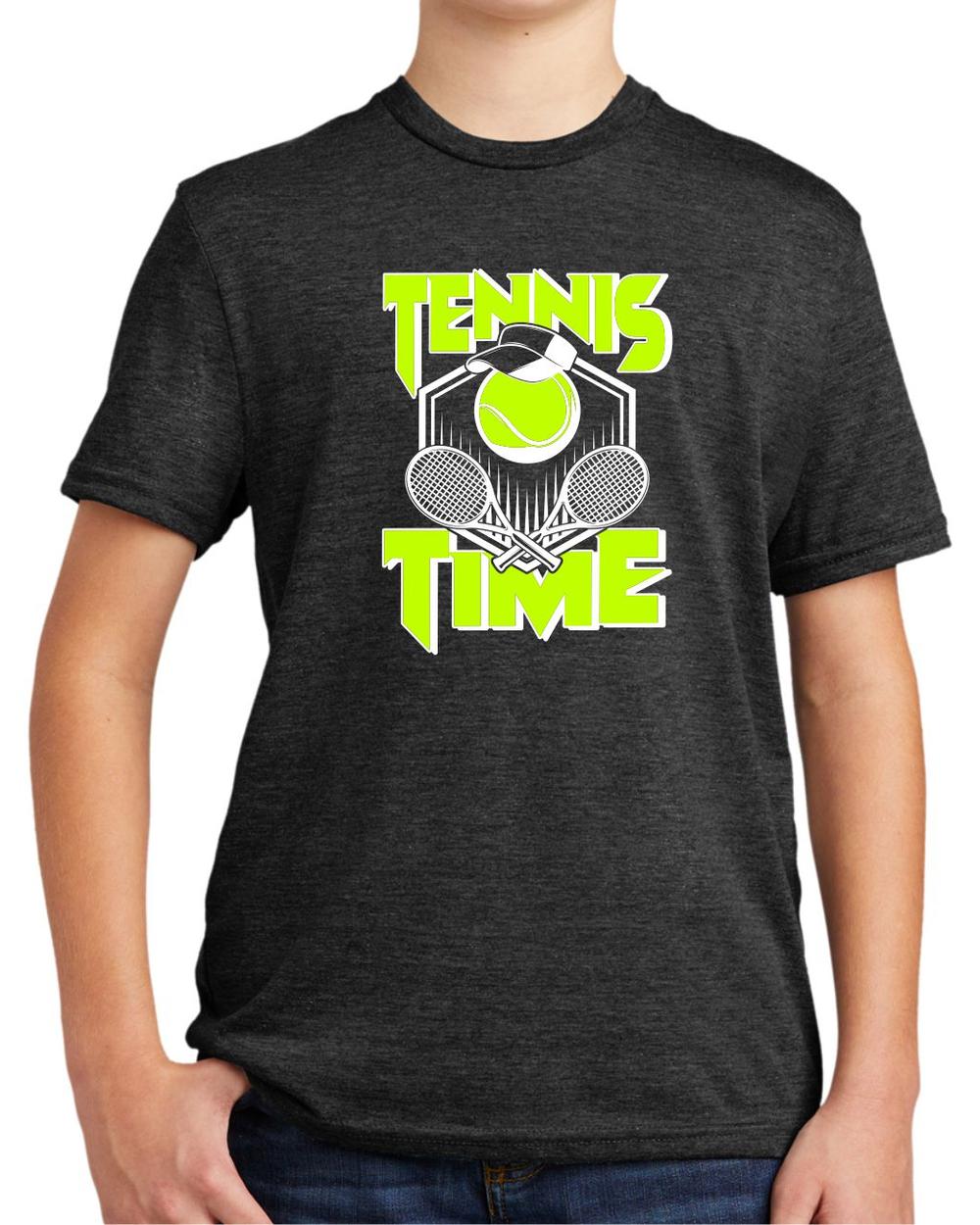 BMT Youth Tri-Blend Tennis Time LifeStyle T-Shirt, color: Space Black