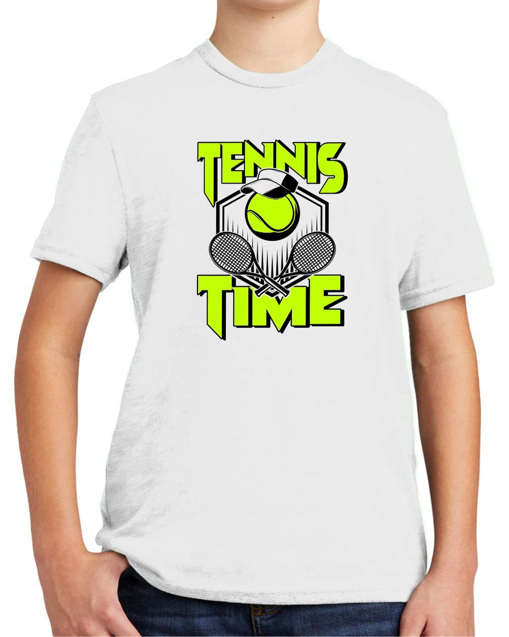 BMT Youth Tri-Blend Tennis Time LifeStyle T-Shirt, color: Bright White