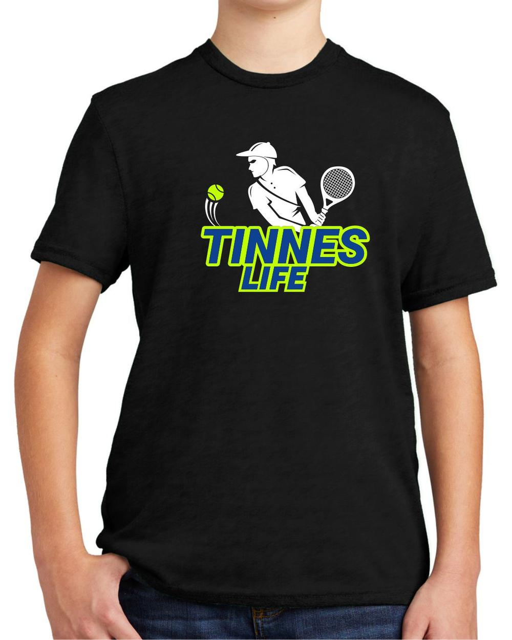 BMT Youth Tri-Blend Tennis Life BackHand LifeStyle T-Shirt, color: Deep Black