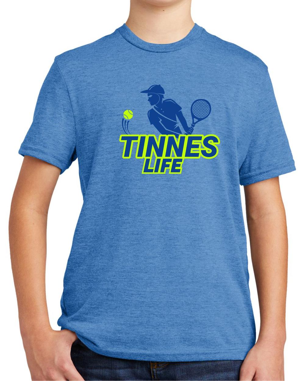 BMT Youth Tri-Blend Tennis Life BackHand LifeStyle T-Shirt, color: Azure Blue