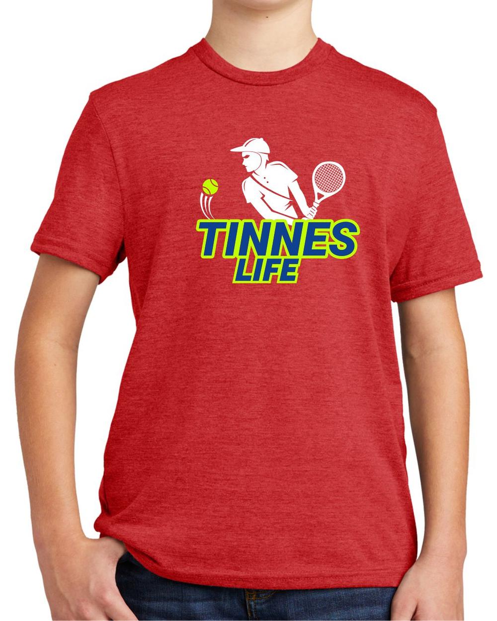 BMT Youth Tri-Blend Tennis Life BackHand LifeStyle T-Shirt, color: Rise Up Red
