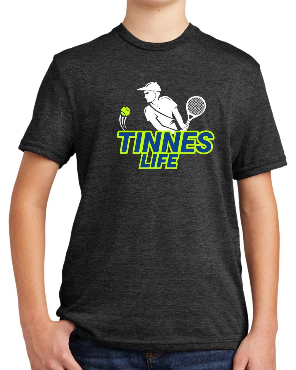 BMT Youth Tri-Blend Tennis Life BackHand LifeStyle T-Shirt, color: Space Black