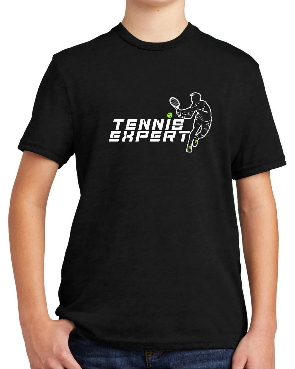 BMT Youth Tri-Blend Tennis Expert LifeStyle T-Shirt, color: Deep Black