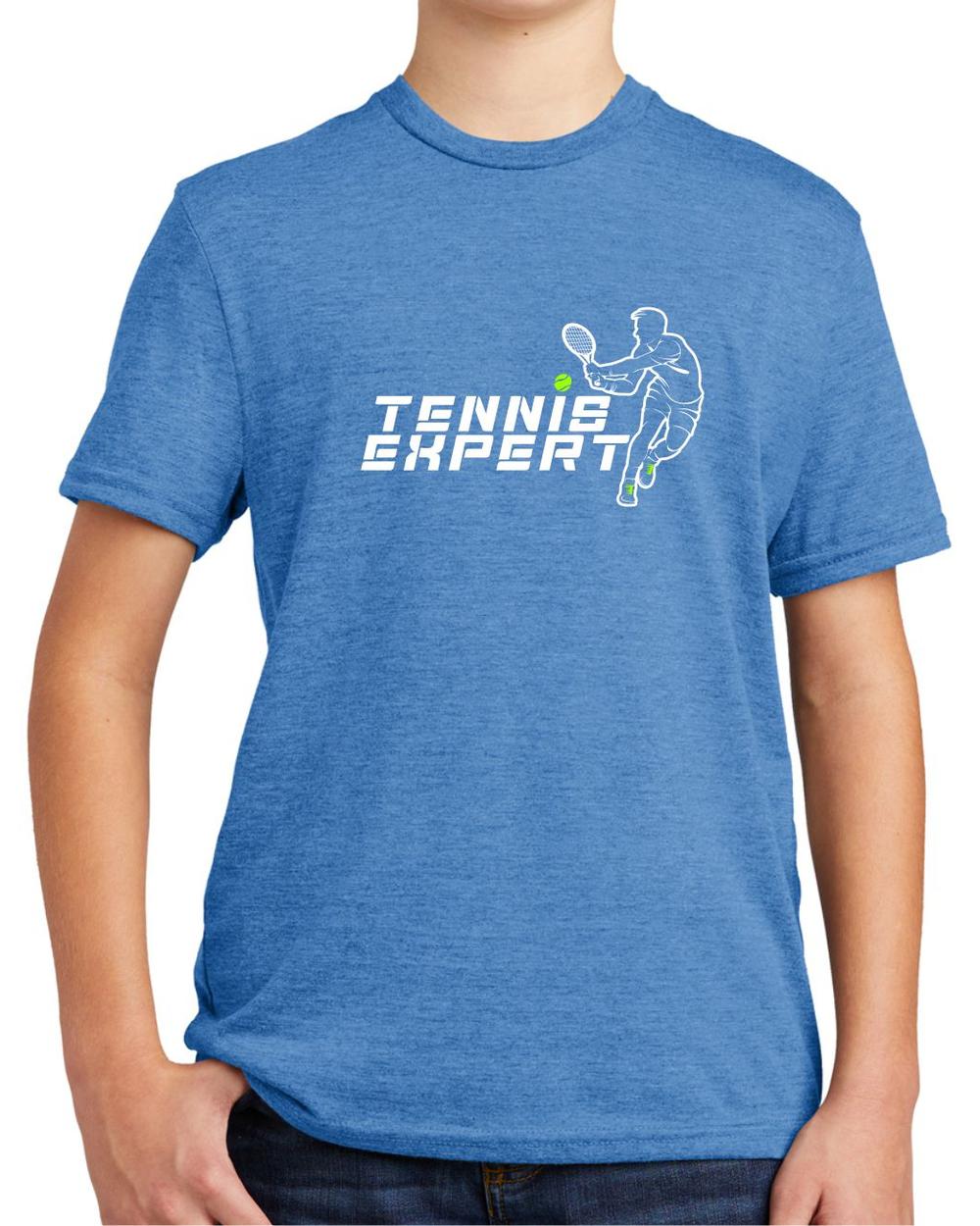 BMT Youth Tri-Blend Tennis Expert LifeStyle T-Shirt, color: Azure Blue