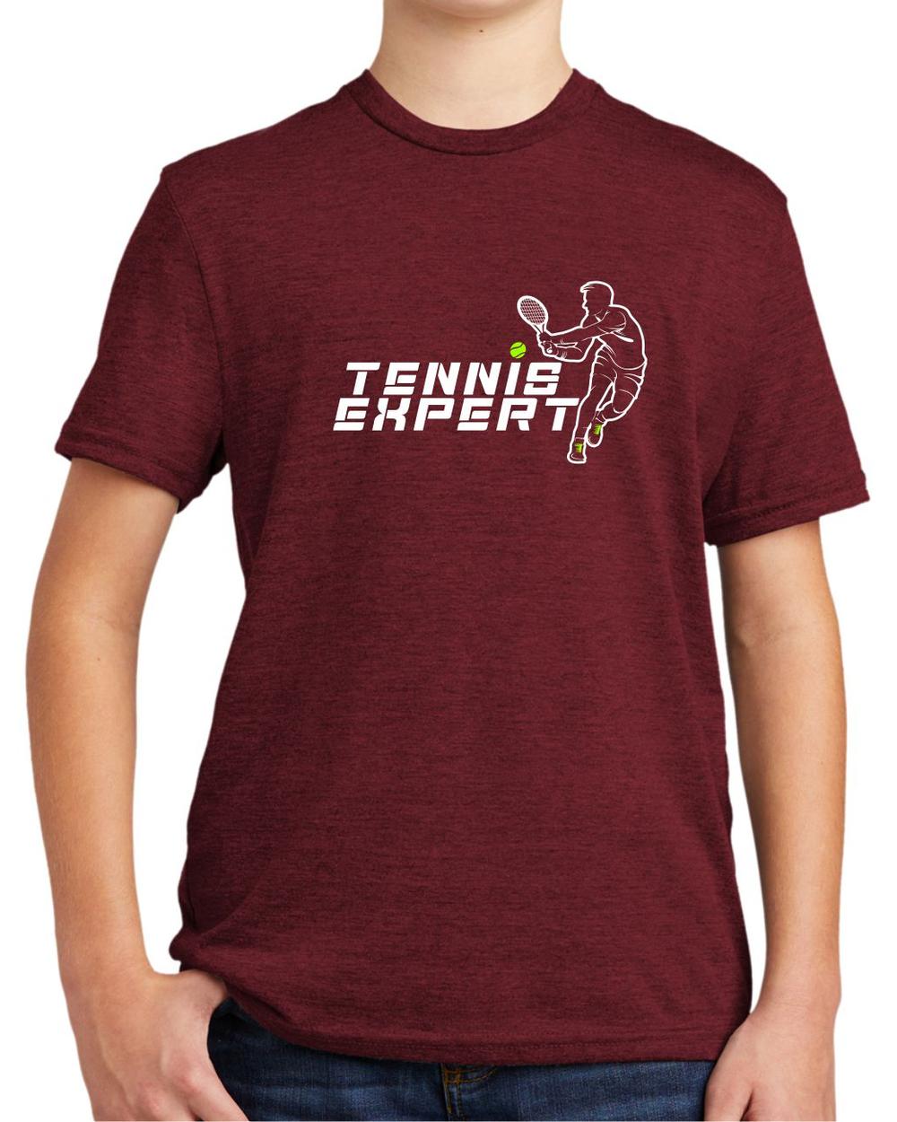 BMT Youth Tri-Blend Tennis Expert LifeStyle T-Shirt, color: Vino Red