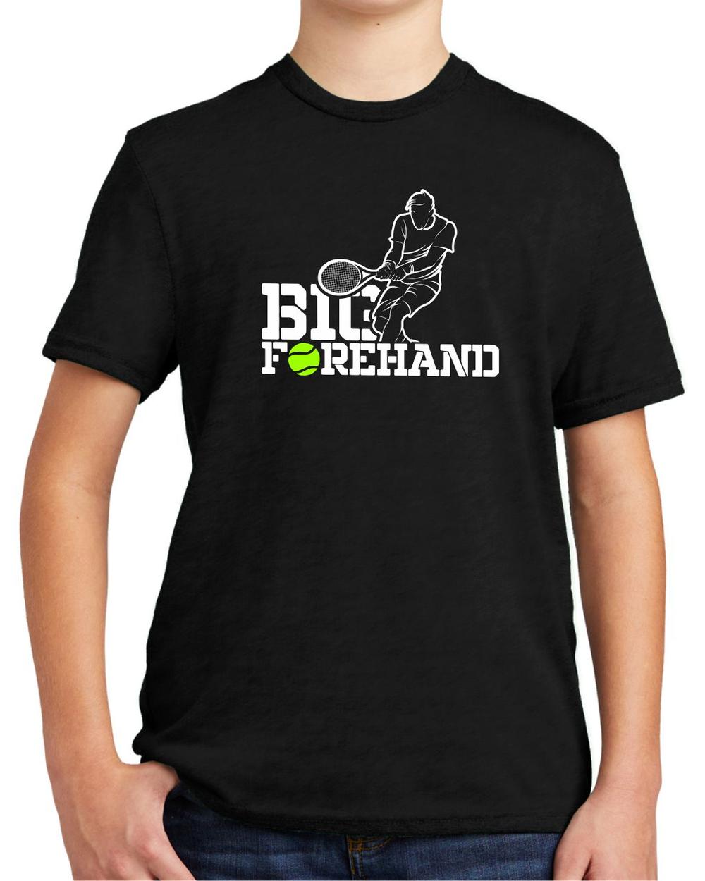 BMT Youth Tri-Blend Big Forehand Tennis LifeStyle T-Shirt, color: Deep Black