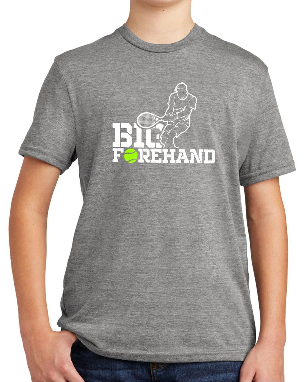 BMT Youth Tri-Blend Big Forehand Tennis LifeStyle T-Shirt, color: Aluminum Grey