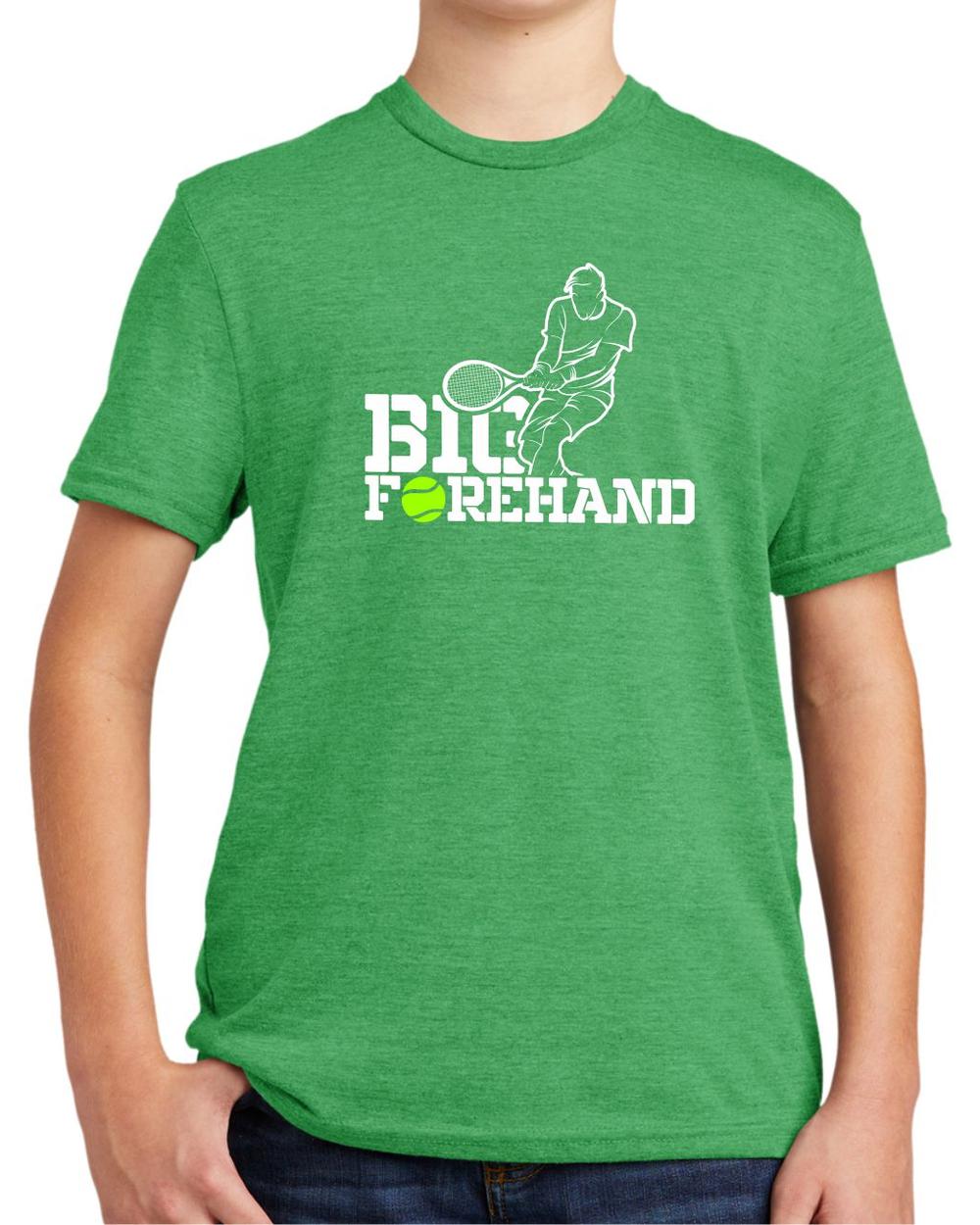 BMT Youth Tri-Blend Big Forehand Tennis LifeStyle T-Shirt, color: Enviro Green