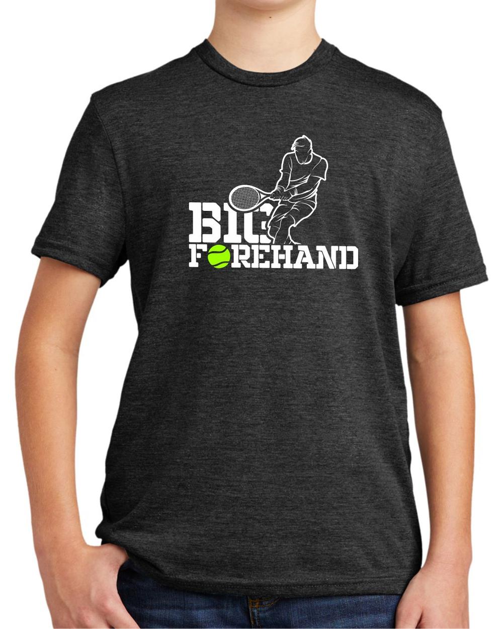 BMT Youth Tri-Blend Big Forehand Tennis LifeStyle T-Shirt, color: Space Black