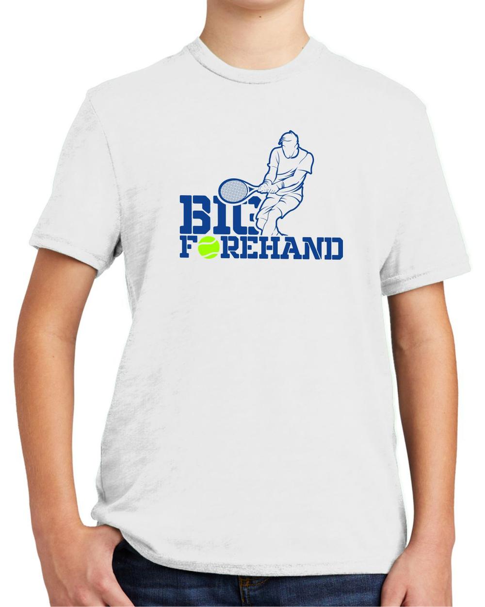 BMT Youth Tri-Blend Big Forehand Tennis LifeStyle T-Shirt, color: Bright White