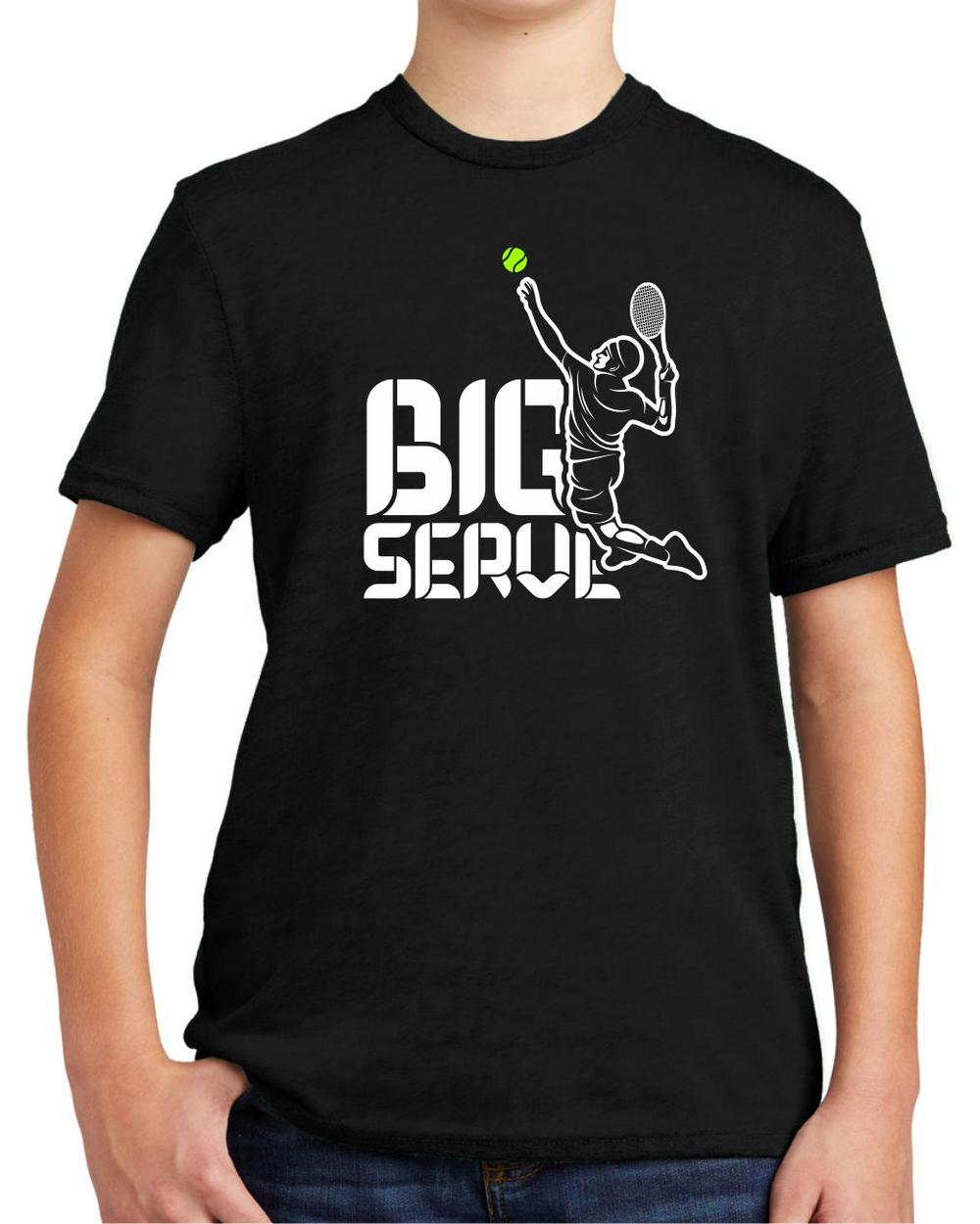 BMT Youth Tri-Blend Big Serve Tennis LifeStyle T-Shirt, color: Deep Black