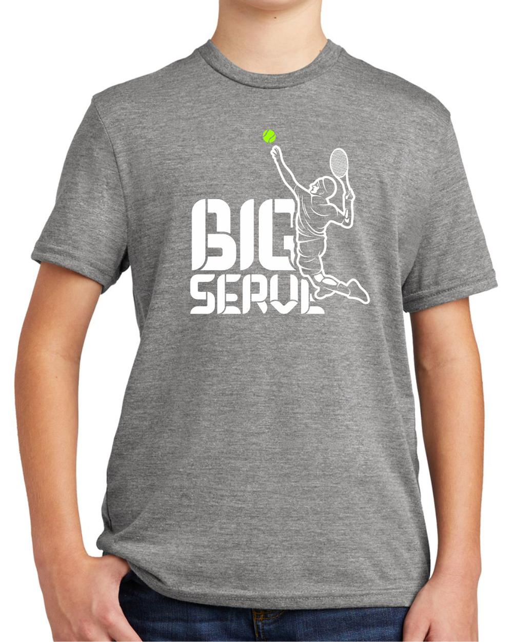 BMT Youth Tri-Blend Big Serve Tennis LifeStyle T-Shirt, color: Aluminum Grey