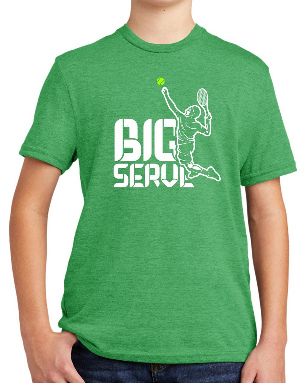 BMT Youth Tri-Blend Big Serve Tennis LifeStyle T-Shirt, color: Enviro Green