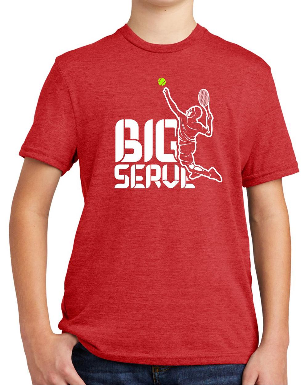 BMT Youth Tri-Blend Big Serve Tennis LifeStyle T-Shirt, color: Rise Up Red