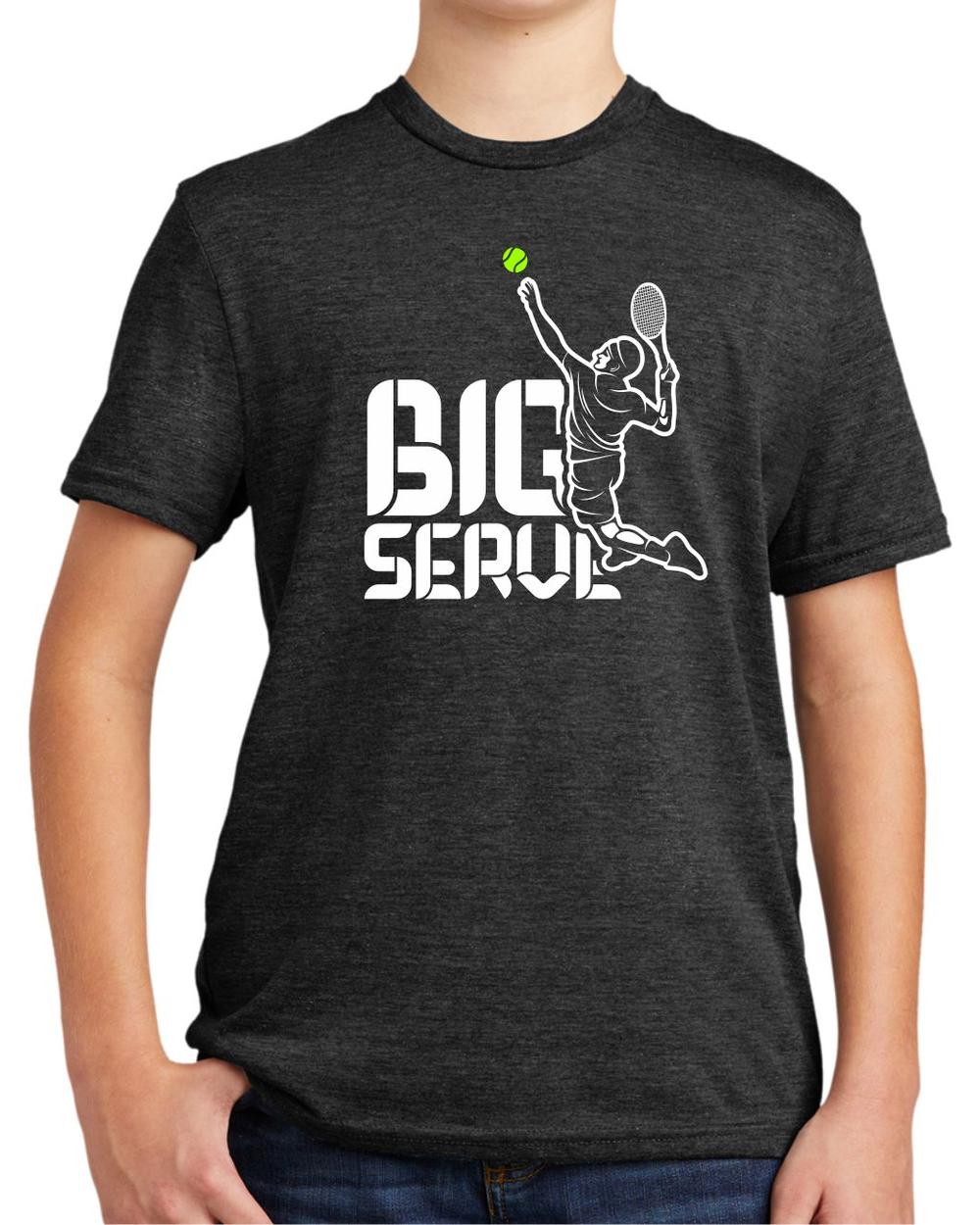 BMT Youth Tri-Blend Big Serve Tennis LifeStyle T-Shirt, color: Space Black