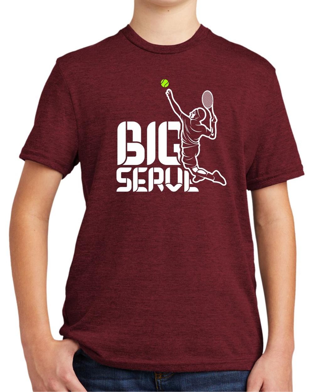 BMT Youth Tri-Blend Big Serve Tennis LifeStyle T-Shirt, color: Vino Red