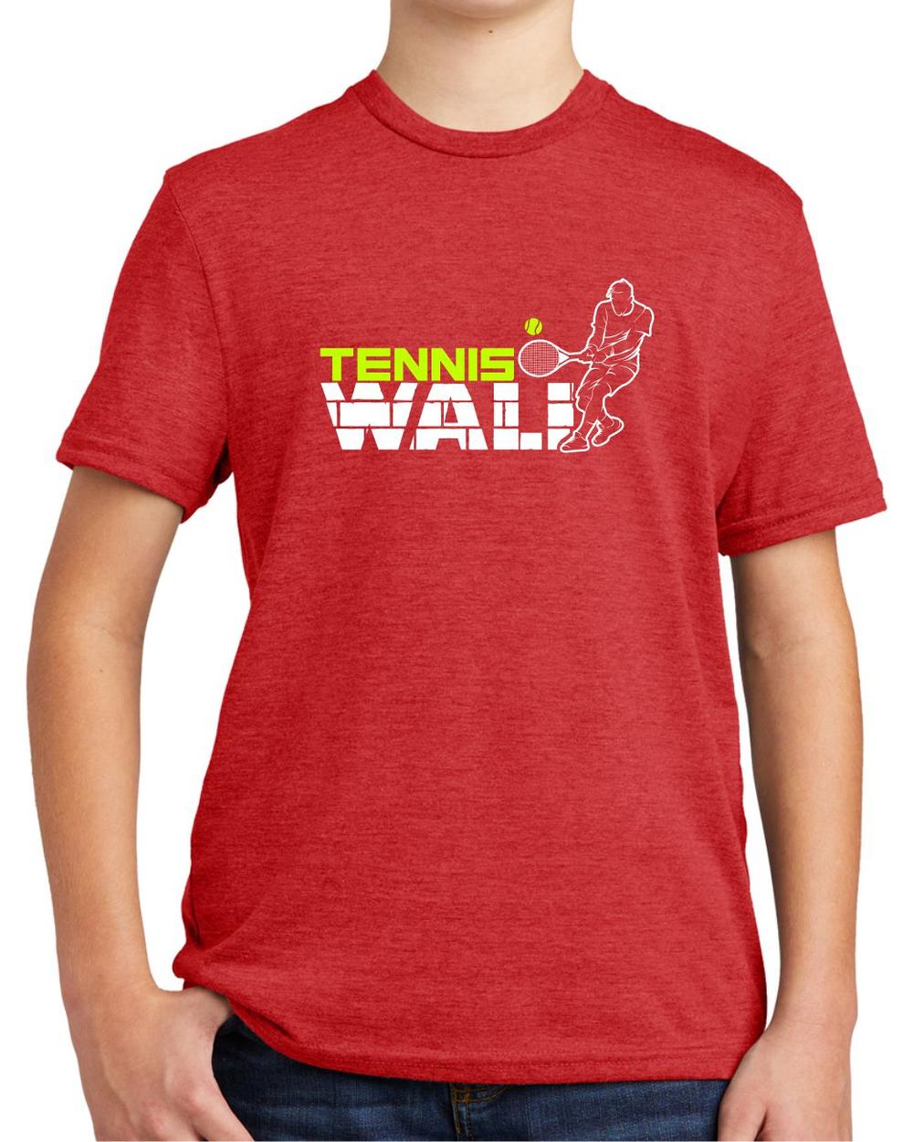 BMT Youth Tri-Blend Tennis Wall LifeStyle T-Shirt, color: Rise Up Red