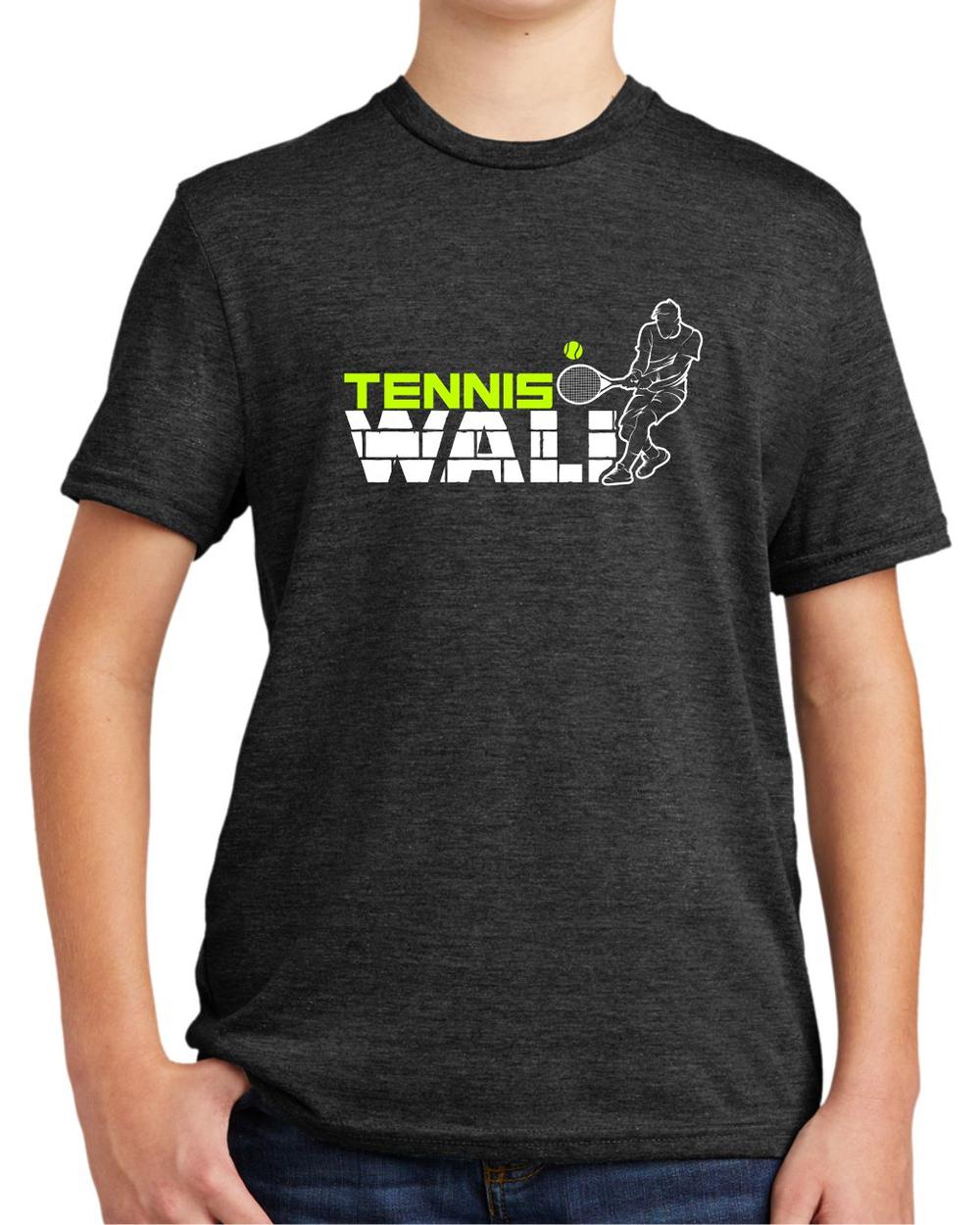 BMT Youth Tri-Blend Tennis Wall LifeStyle T-Shirt, color: Space Black