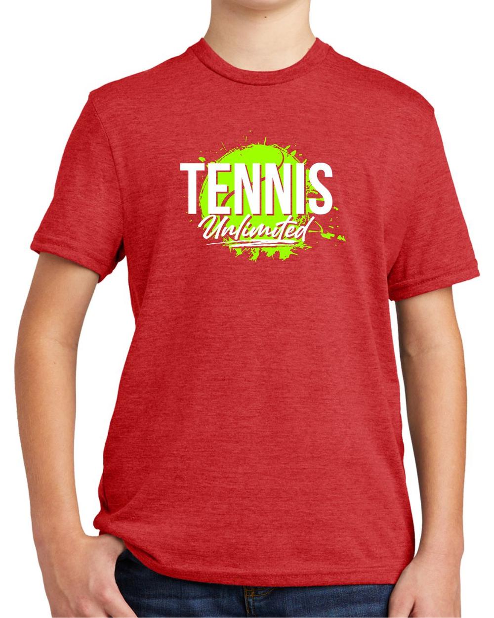 BMT Youth Tri-Blend Tennis Unlimited LifeStyle T-Shirt, color: Rise Up Red