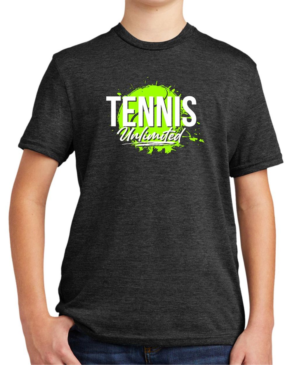BMT Youth Tri-Blend Tennis Unlimited LifeStyle T-Shirt, color: Space Black