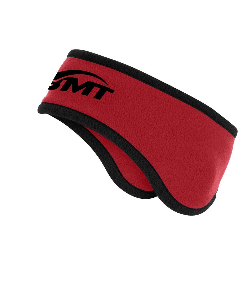 BMT Adult 2-Color Fleece Unisex Tennis HeadBand, color: Red