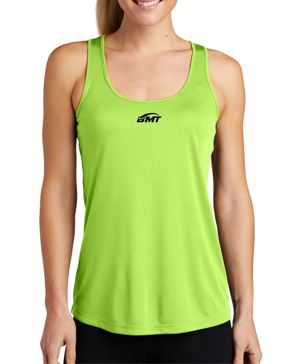 BMT Women's PosiCharge Competitor RacerBack Court-Tennis Tank, color: Lime Shock