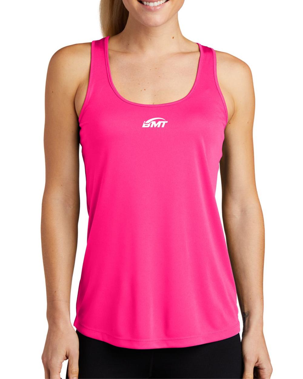 BMT Women's PosiCharge Competitor RacerBack Court-Tennis Tank, color: Neon Pink
