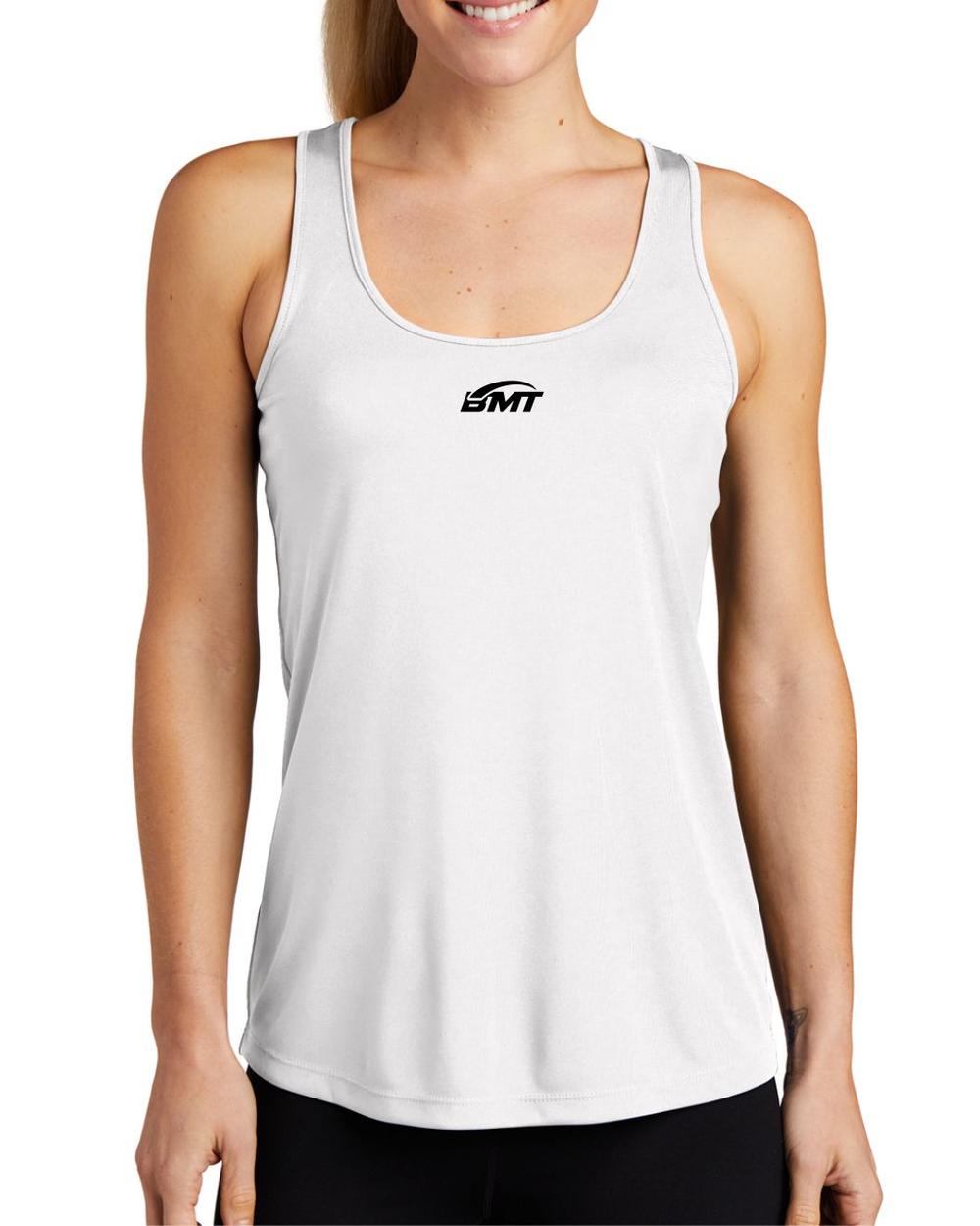 BMT Women's PosiCharge Competitor RacerBack Court-Tennis Tank, color: White