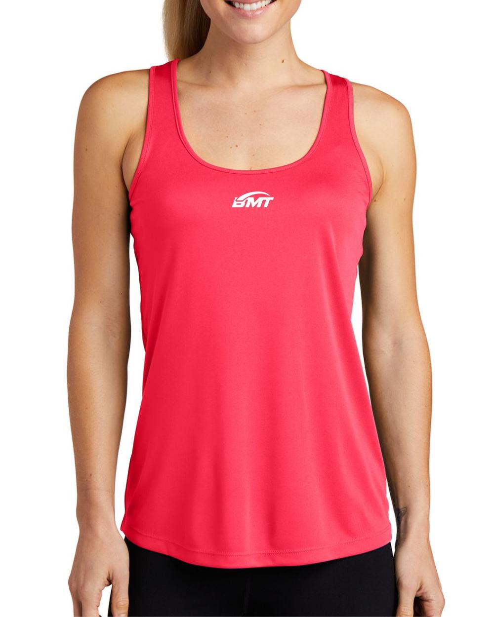 BMT Women's PosiCharge Competitor RacerBack Court-Tennis Tank, color: Hot Coral