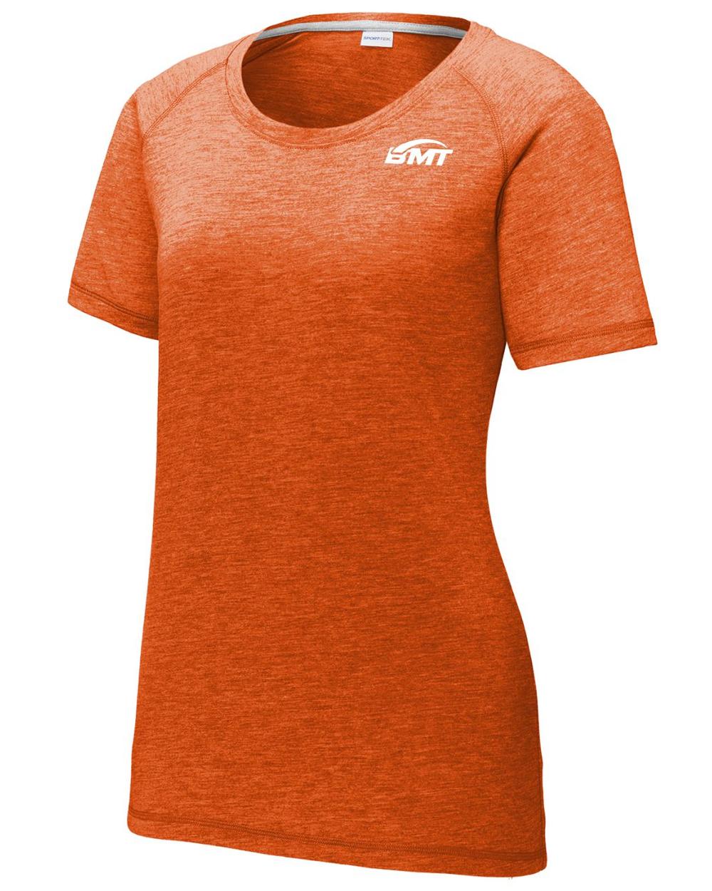 BMT Women's TriBlend Wicking Tennis T-Shirt, color: Deep Orange Heather