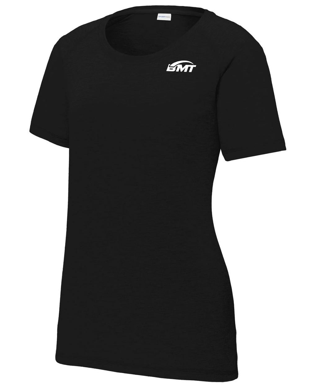 BMT Women's TriBlend Wicking Tennis T-Shirt, color: Black Triad Solid