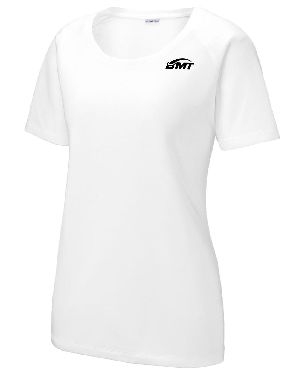 BMT Women's TriBlend Wicking Tennis T-Shirt, color: White Triad Solid