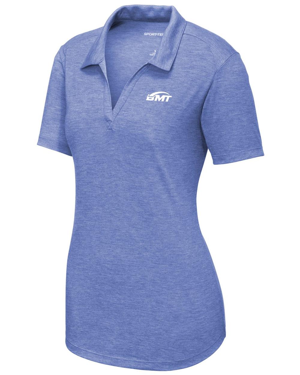 BMT Women's PosiCharge TriBlend Tennis Golf Shirt, color: True Royal Heather