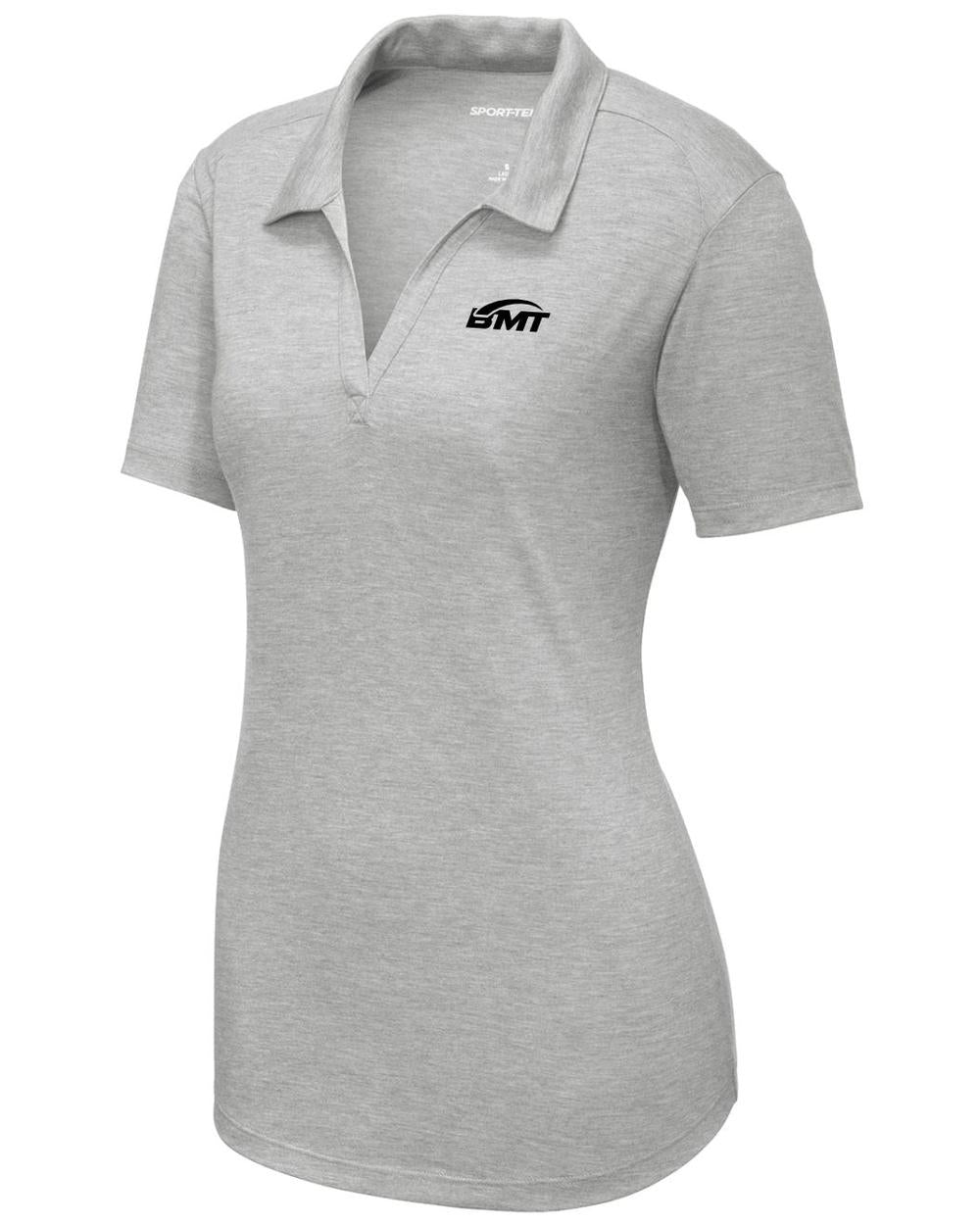 BMT Women's PosiCharge TriBlend Tennis Golf Shirt, color: Light Grey Heather