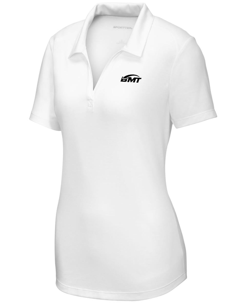 BMT Women's PosiCharge TriBlend Tennis Golf Shirt, color: White Triad Solid