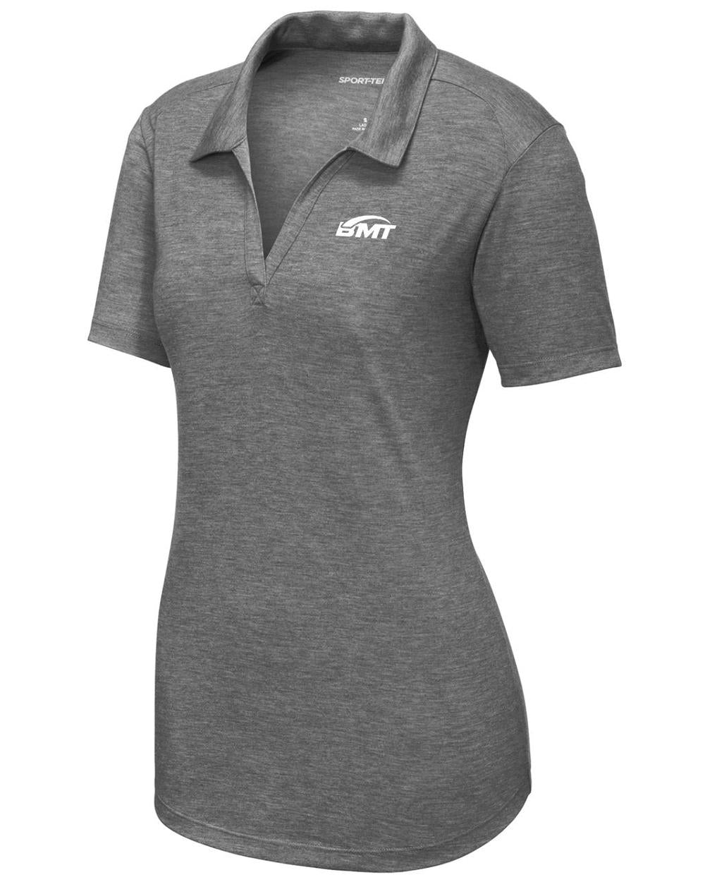 BMT Women's PosiCharge TriBlend Tennis Golf Shirt, color: Dark Grey Heather