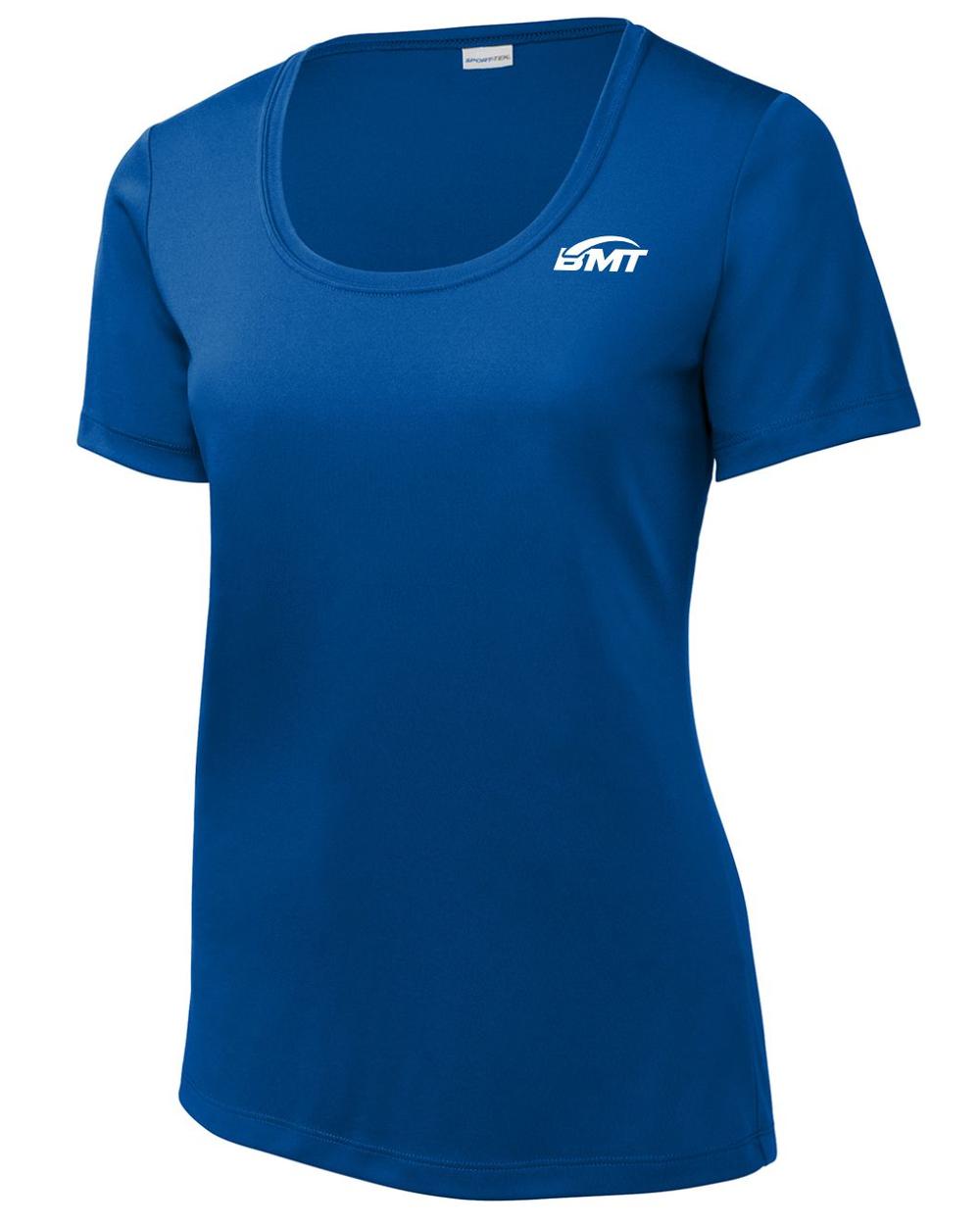 BMT Women's Posi-UV Pro Scoop-Neck Court-Tennis T-Shirt, color: True Royal