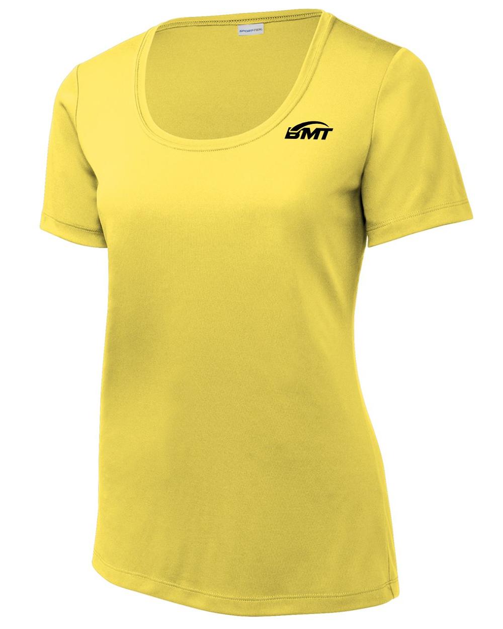 BMT Women's Posi-UV Pro Scoop-Neck Court-Tennis T-Shirt, color: Yellow