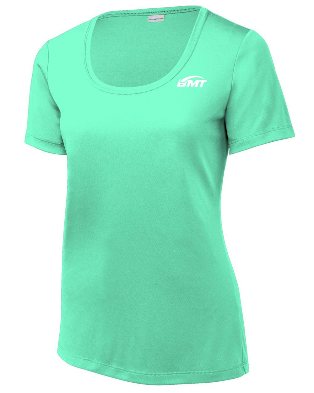 BMT Women's Posi-UV Pro Scoop-Neck Court-Tennis T-Shirt, color: Bright Seafoam